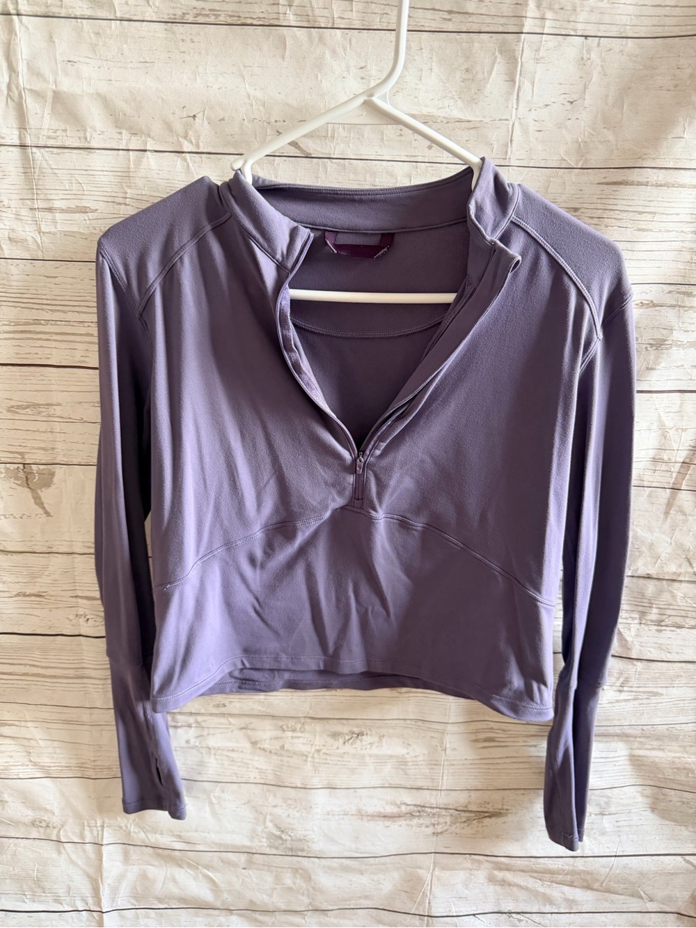 CRZ YOGA Lavender Half-Zip Cropped Pullover